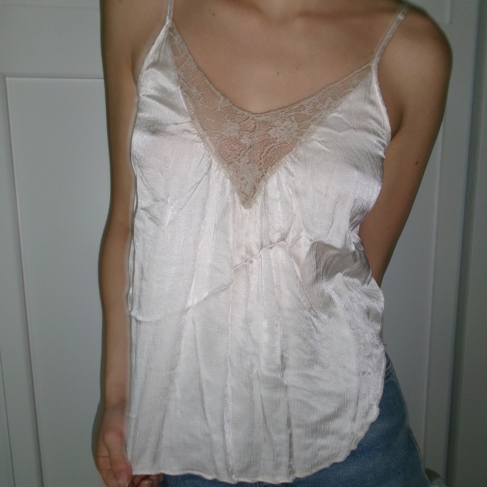 American Eagle Satin and Lace Tank